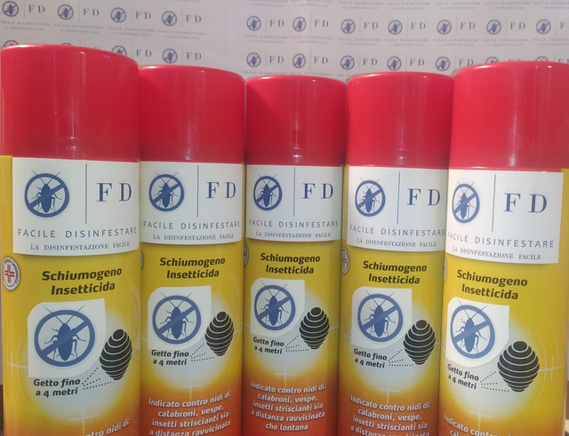 5 Pz. Vespicida Insetticida Striscianti Schiumogeno Getto 4 Metri Facile Disinfestare