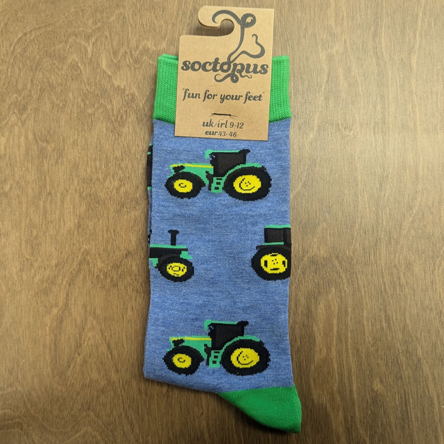 Green Machine Socks - Adult 9-12, Denim blue/Green