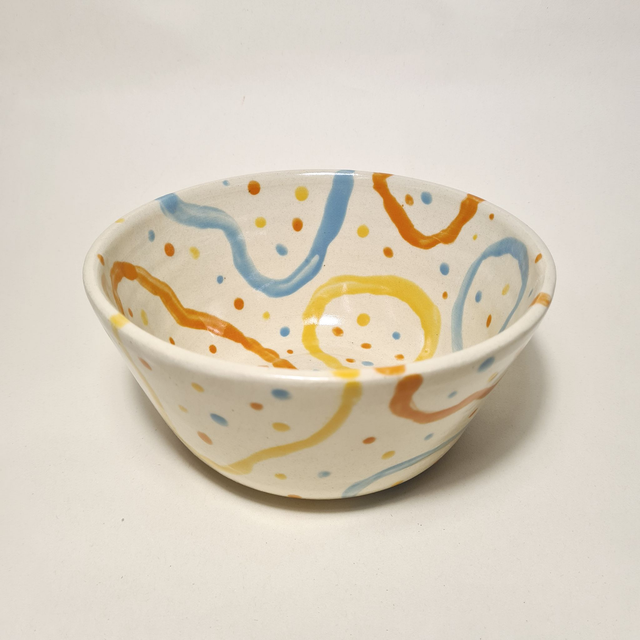 Handmade ceramic - Coloured Lines bowl