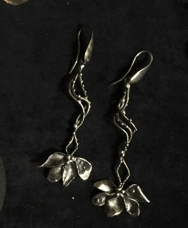 Twist Flower earrings silver