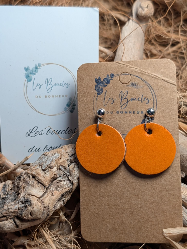Boucles d'oreilles Années 80/90 Moon orange x017