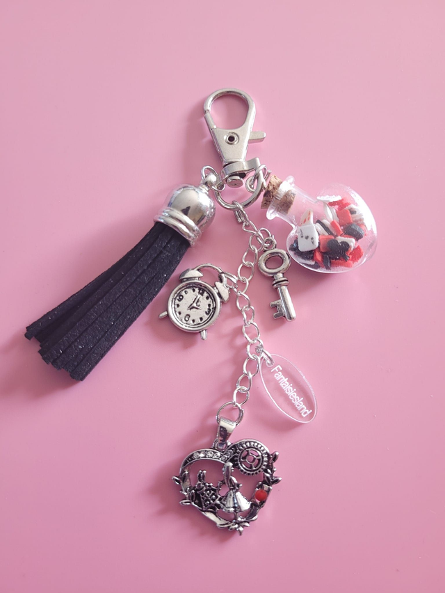 Duo Bijou de Sac argenté Alice Wonderland Curious &amp; pochette  