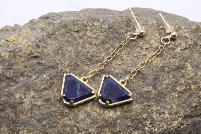 Boucles d&#039;oreilles pendantes sodalite - JELANI 
