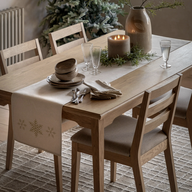 Deco Luxe Snowflake Table Runner