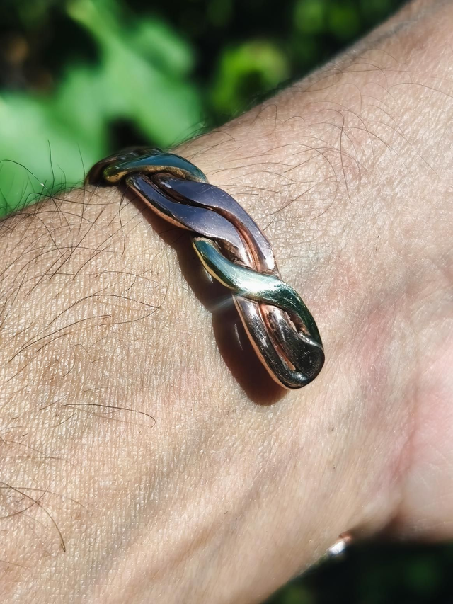 Bracelet cuivre et laiton entrelacé - Mixte