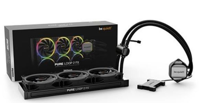 Be Quiet! Pure Loop 2 FX RGB 360mm Liquid CPU Cooler, 3 x 12cm Light Wings ARGB Fans, ARGB PWM Hub