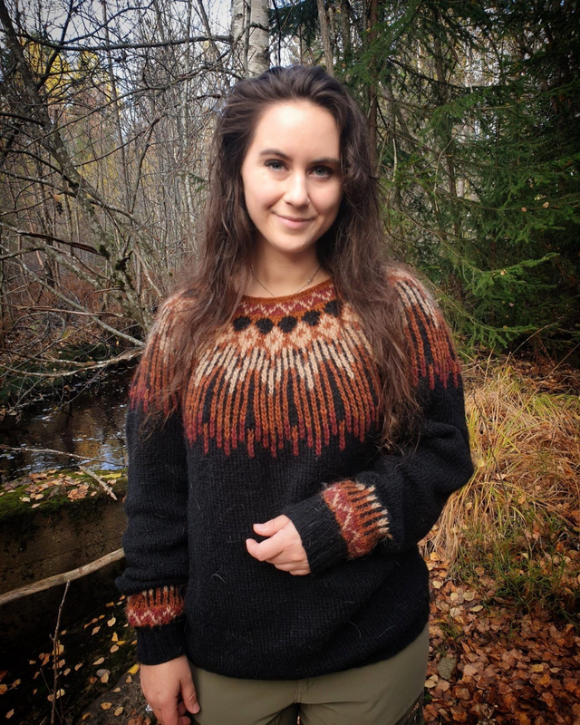 Hopi Sweater Kit - Col 12 (Black Lettlopi) - Wool & Pattern - Linka Neumann