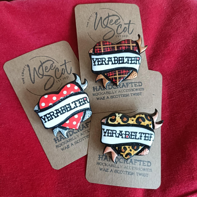 Yer A Belter Single Heart Brooch 