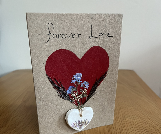 Valentines Card and Clay Heart Keepsake 3