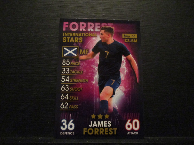 James Forrest - International Stars Match Attax 101 Original Trading Card