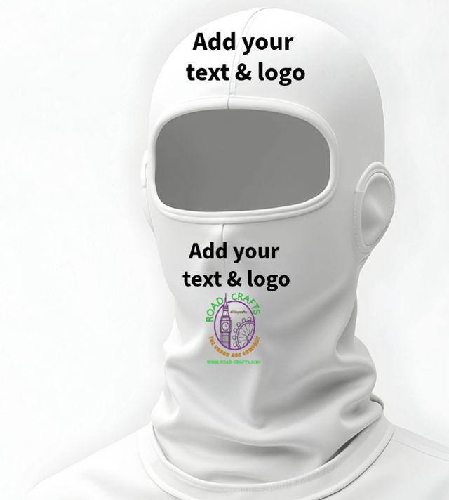 Customised motorbike face covering with your text