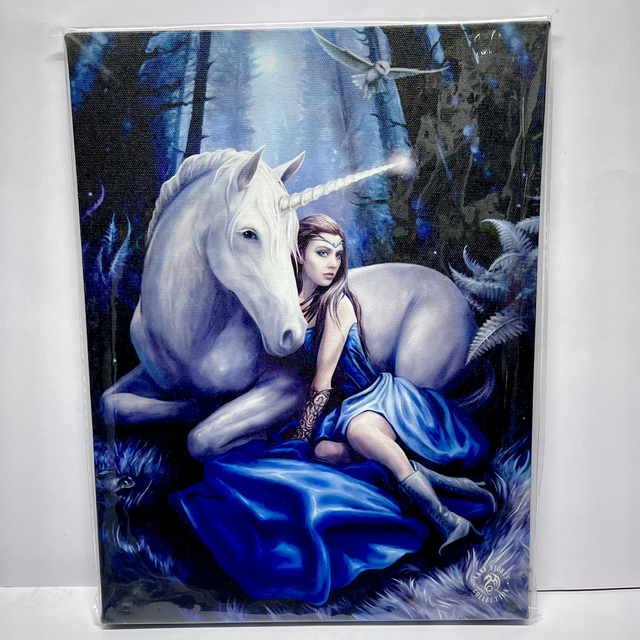 Anne Stokes - Blue Moon Hanging Canvas print