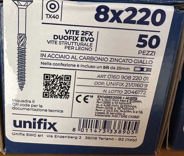 VITE 2FX DUOFIX EVO 8X220