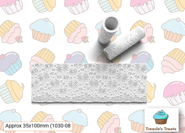 Happy New Year Fireworks Embossing Textured roller for fondant/cookies