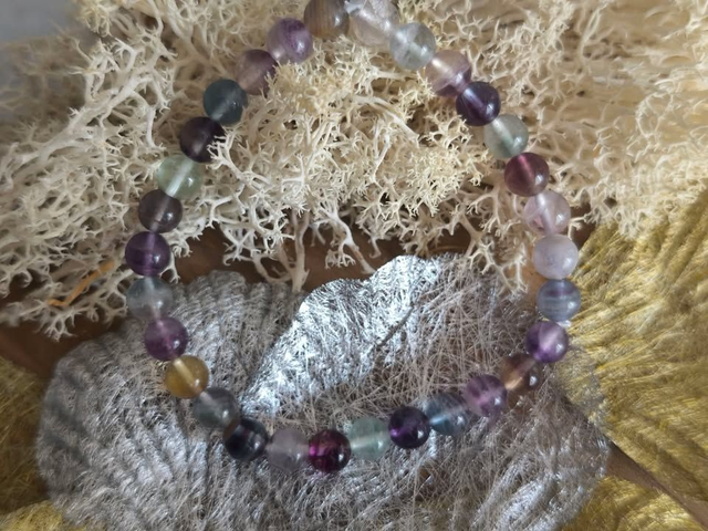 Bracelet boule FLUORINE MULTICOLORE 06mm AA