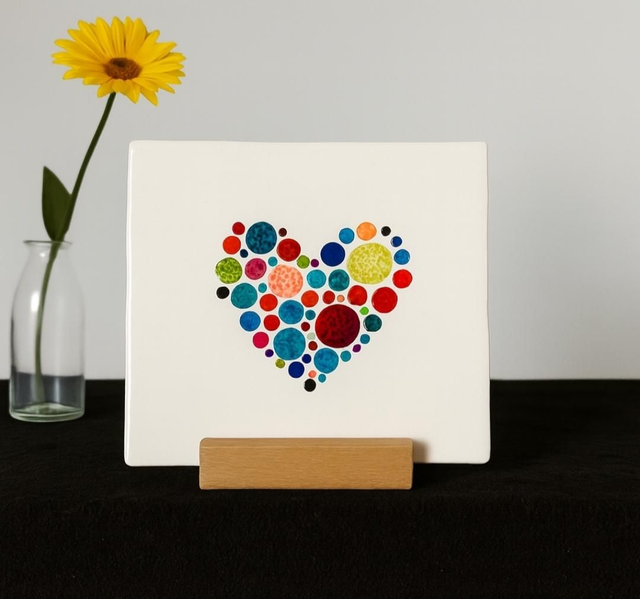 Tegeltje met Confetti hart