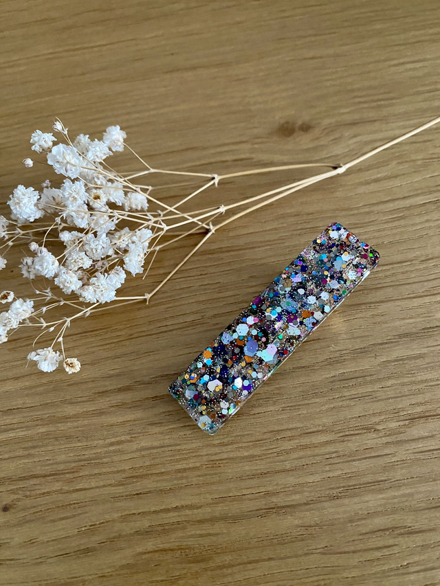 Barrette Clémence - rainbow silver