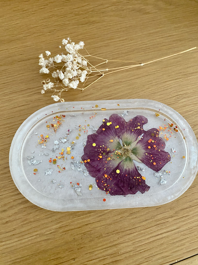 Vide poche - rose trémière or