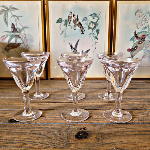 Verres bistrot vintage appelés "trompeurs" ou "voleurs" (lot de 6)