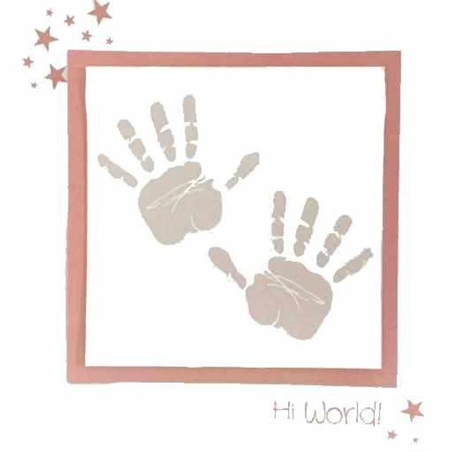 Hand Print Square - Pink