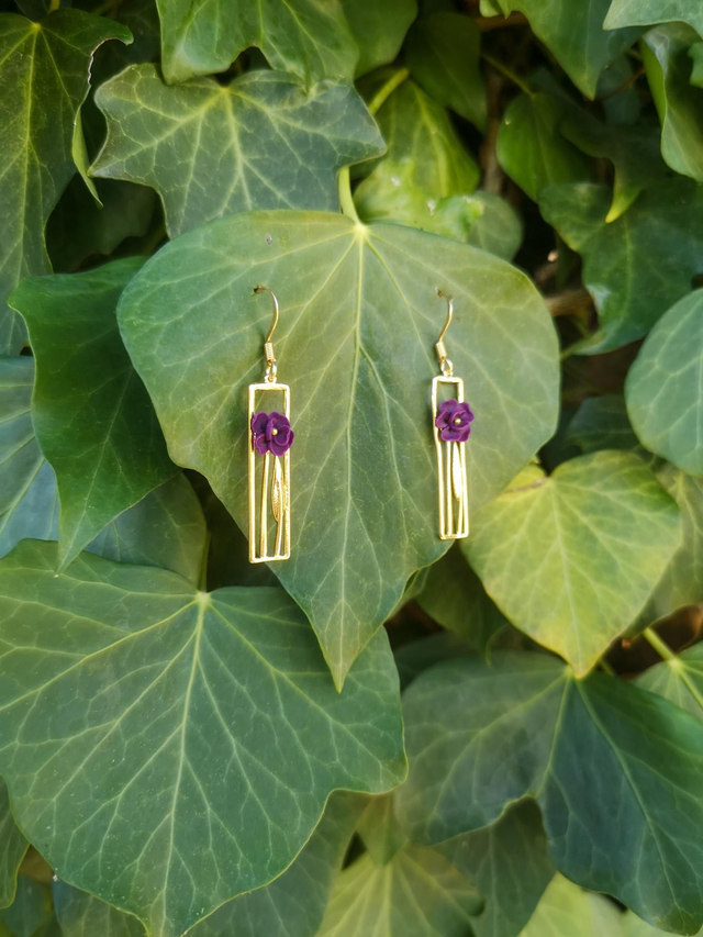 Collection Florale Prune sauvage - Boucles d'oreilles Nathalie