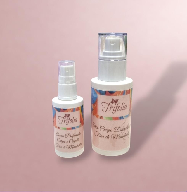 Olio corpo dopodoccia + Acqua profumata corpo e capelli "Fior di Mandorla"