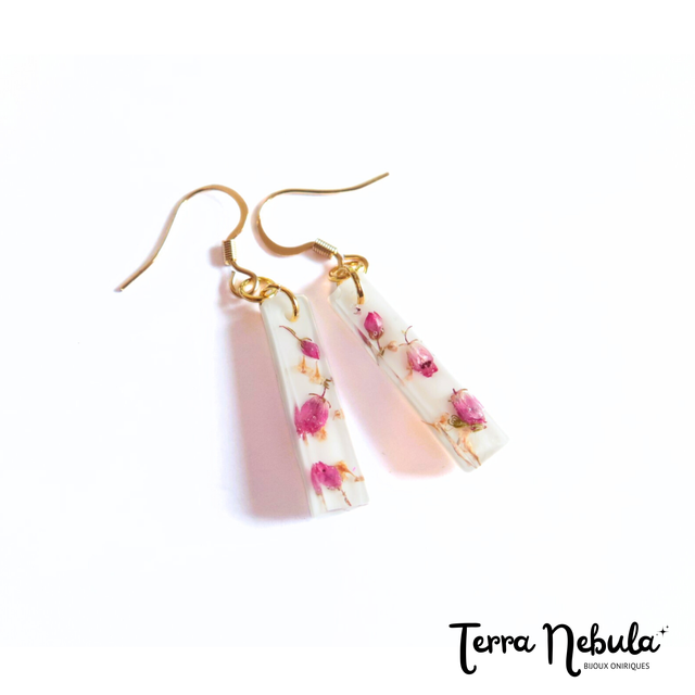 Boucles d&#039;oreilles fleuries Bruyère | BO096F