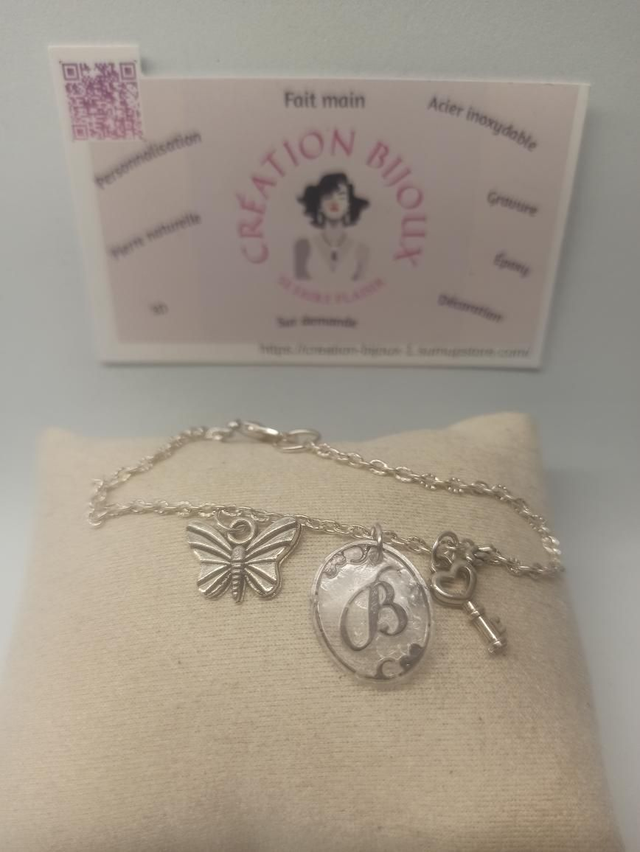 Bracelet pendentif lettre 