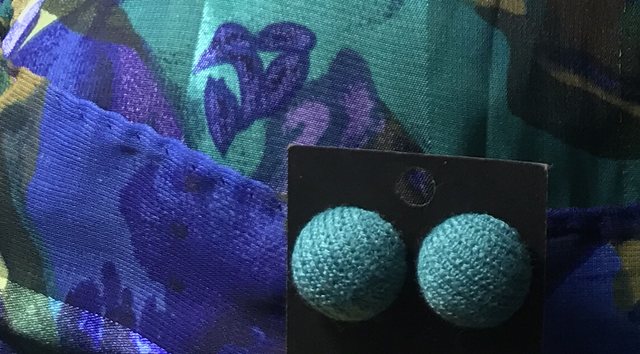 Green Fabric Studs Plain - FSP14