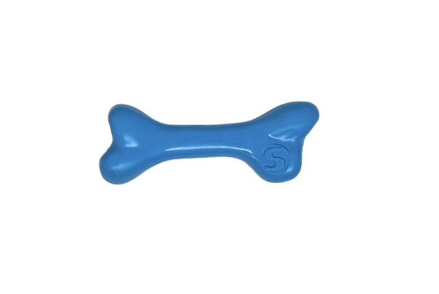 Jouet en os à mâcher et flottant en caoutchouc synthétique PUP-X BLEU.