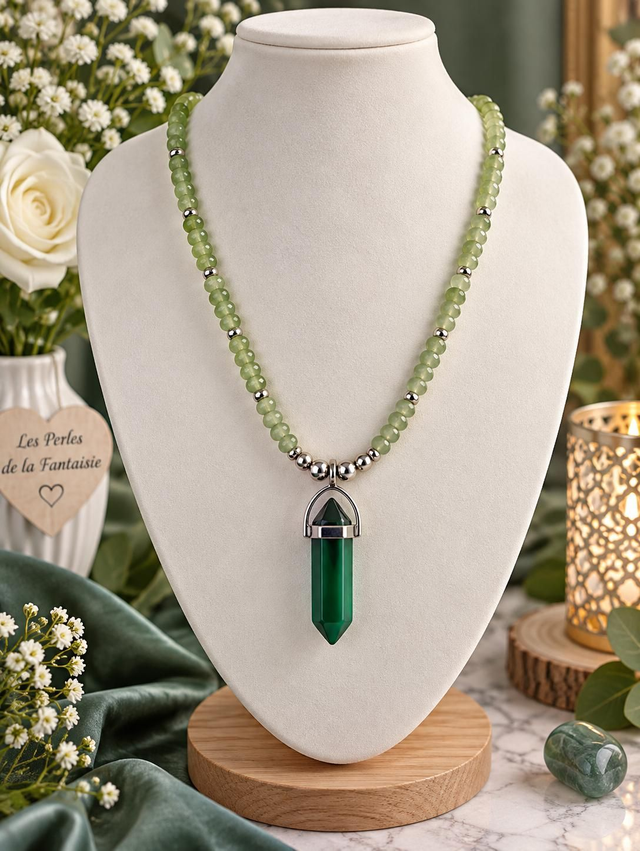Collier pendentif cristal
