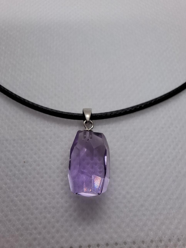 Amethyst crystal drop pendant