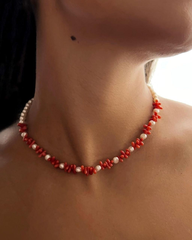 Collana Corallo e Perle