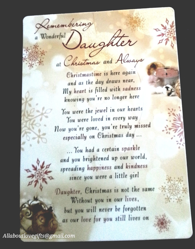 Christmas Verse Graveside, Memorial, Funeral, Remembrance, Cemetery Cards.