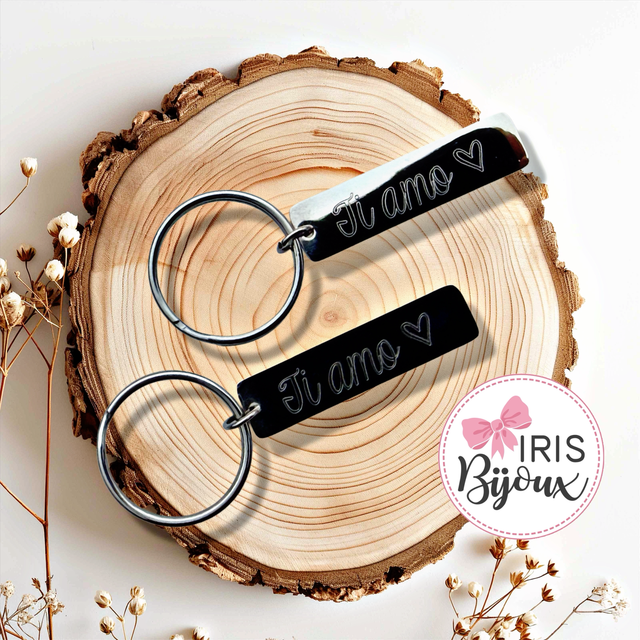 Portachiavi rettangolo con dedica 