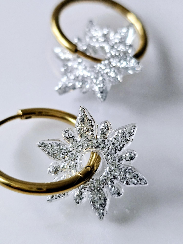 CREOLES PAMPILLES LULU PAILLETTES ARGENT