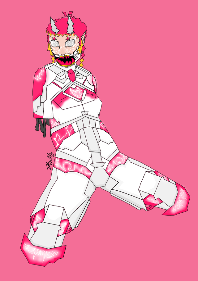 Pink Mecha Demon A5 Art Print