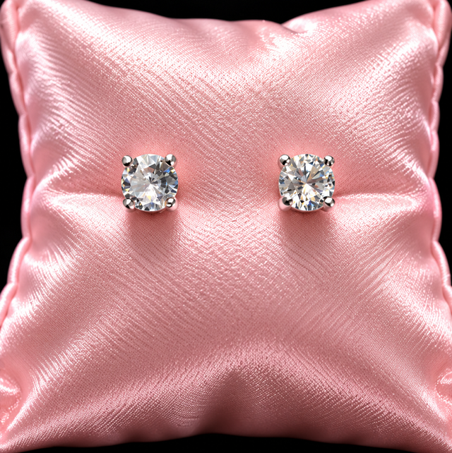 Sterling Silver &amp; Cubic Zirconia Round Stud Earrings