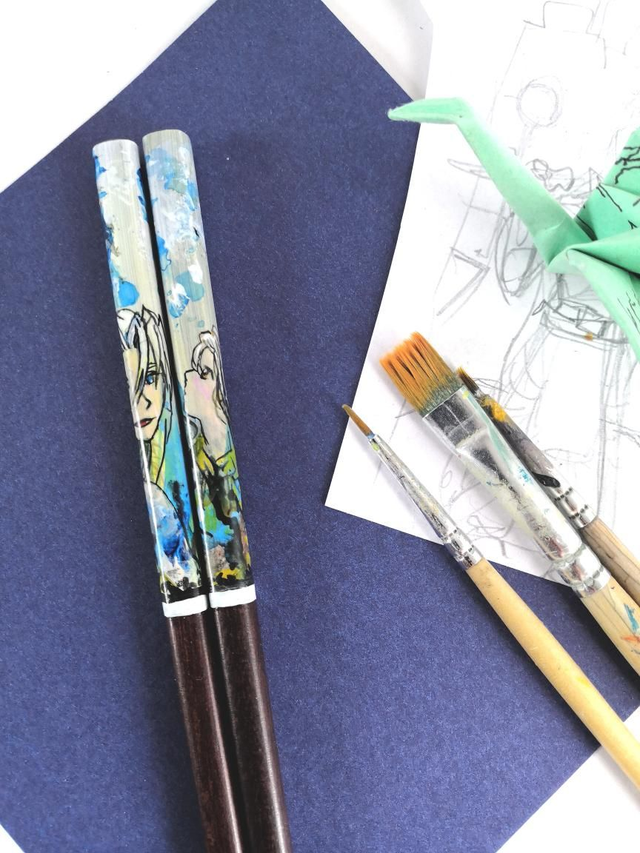 Auftrags Essstäbchen 'Portrait' - Comissioned portrait on Chopsticks