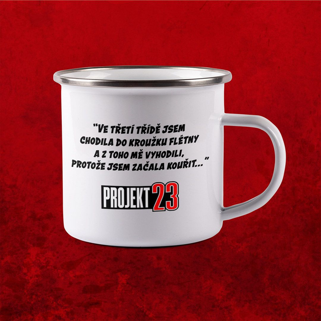 "Ve třetí třídě..." plechový hrnek