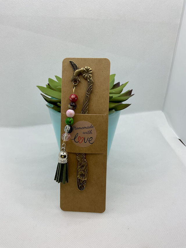 Handmade bookmark. Beautiful bronze colour beaded bookmarks.