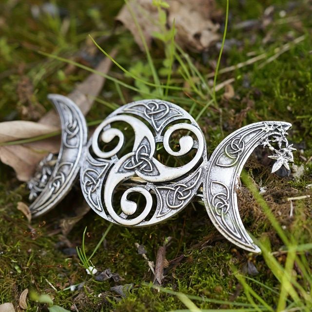Celtic Triple Moon Hair Clip