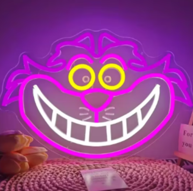 LED lamp neon stijl Lachende Cheshire Cat (40x28cm)