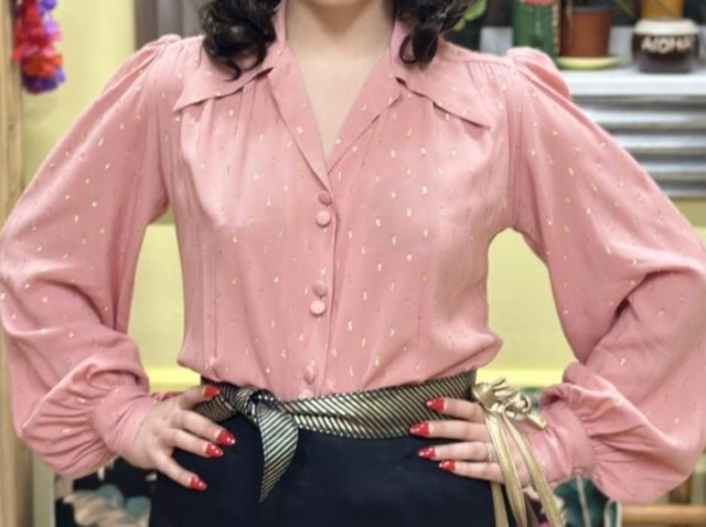 Chemisier rose/doré 