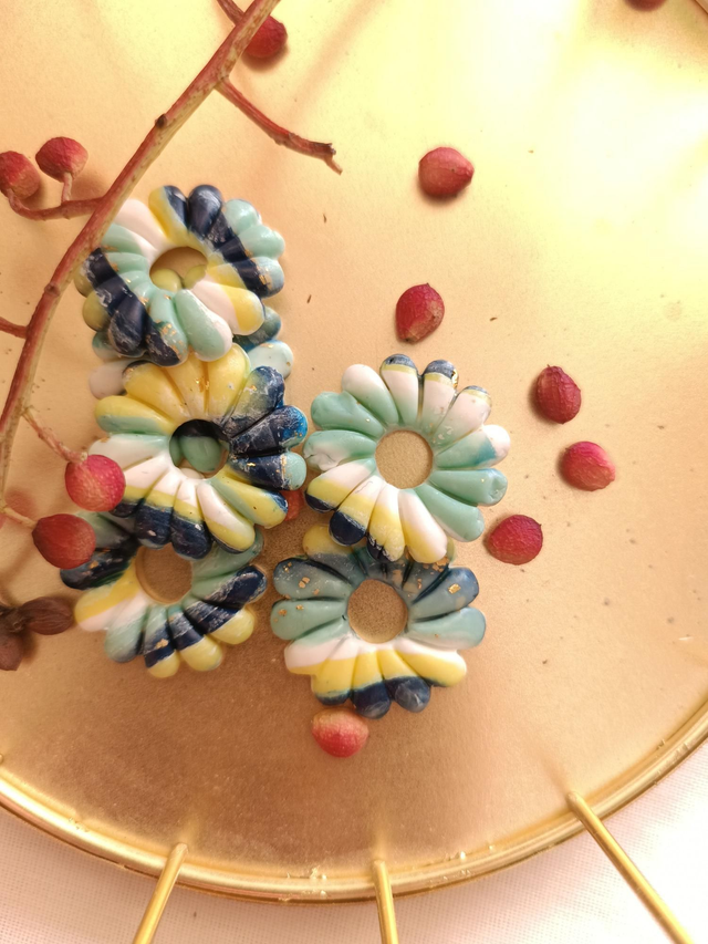 &quot;Charlotte&quot; bleu blanc jaune