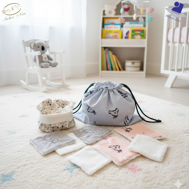 Lingettes Lavables et Coffrets / Bébé Douceur &amp; Éco-responsabilité 
