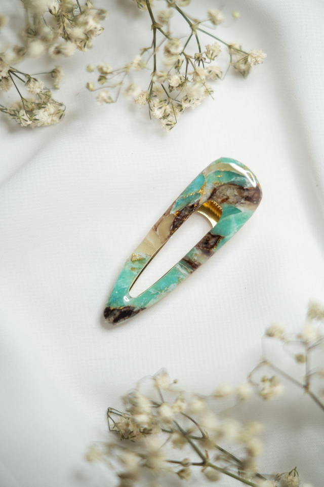 Coloris islande - Barrette ovale évidé