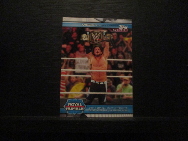 WWE Champion AJ Styles Defeats Kevin Owens &amp; Sami Zayn In A Handicap Match - Champions Original Trading Card #84