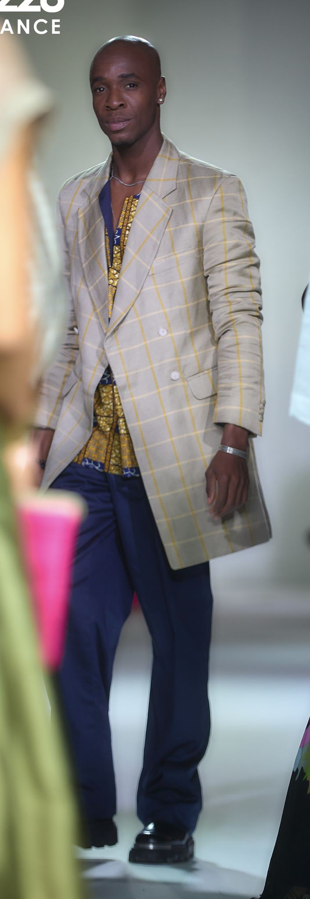 Veste à carreaux doublée pongée de soie - Collection INCANDESCENCE