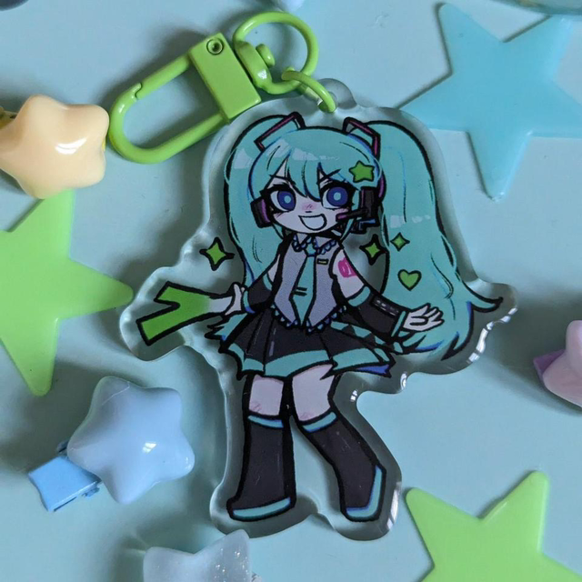 Miku leek keychain